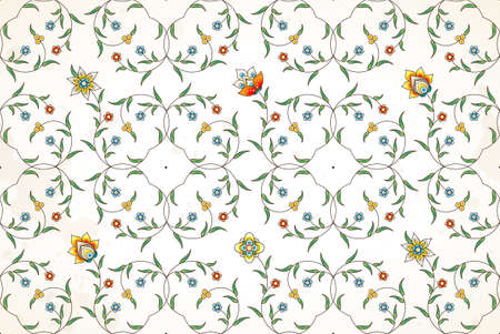 Vintage design element in Eastern style. Vector seamless pattern with floral ornament. Ornamental...