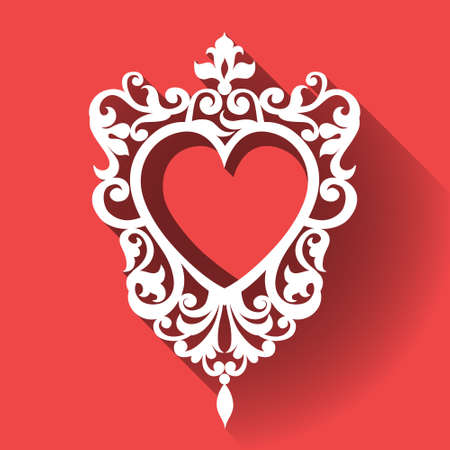 Vector Victorian ornamental frame in flat design style. Ornate element for design. Toolkit for designer. It can be used for decorating of wedding invitations, greeting cards, decoration for bags and clothes.のイラスト素材