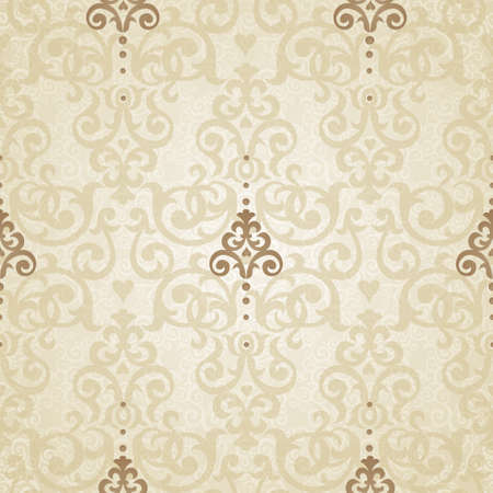 Vector seamless pattern in Victorian style. Element for design. Ornamental backdrop. Light floral background. Ornate decor for wallpaper. Endless texture. Deluxe pattern fill.のイラスト素材