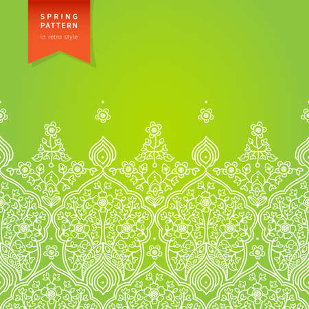 Vector spring floral pattern in east style. Element for design. Ornamental background. It can be used for decorating of wedding invitations, greeting cards, decoration for bags and clothes.のイラスト素材