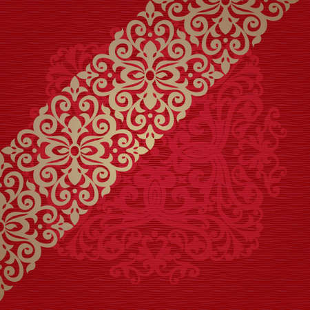 Golden border in Victorian style.のイラスト素材