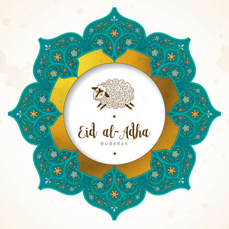 muslim holiday Eid al-Adha card.のイラスト素材