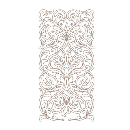 Floral lineart decoration, frame, vignettes. Arabic and Eastern motifs. Ornamental illustration, flower garland. Isolated line art coloring book ornaments. Arab ornament with leaves, curls for cards.のイラスト素材