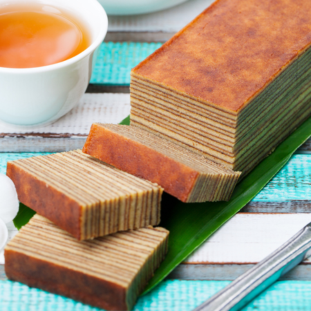 Traditional Indonesian sweet Lapis layer cake.の写真素材