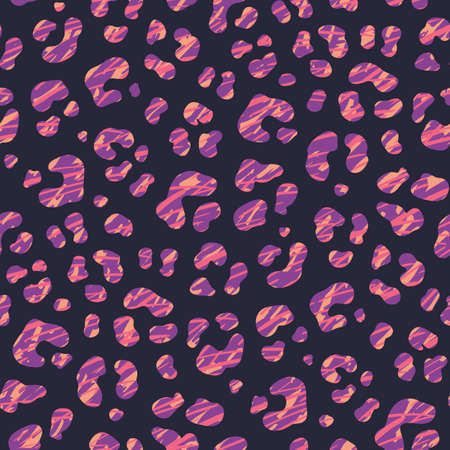 Abstract Hand-drawn Animal Leopard Skin Vector Seamless Pattern. Organic Fragments. Whimsical Spots...