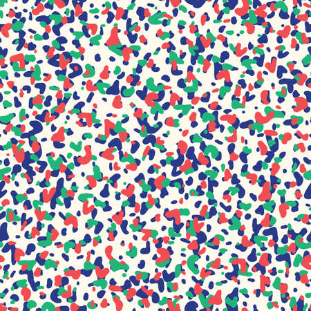 Abstract Hand-Drawn Colorful Overlayes Spots Animal Skin Vector Seamless Pattern. Organic Fragments....