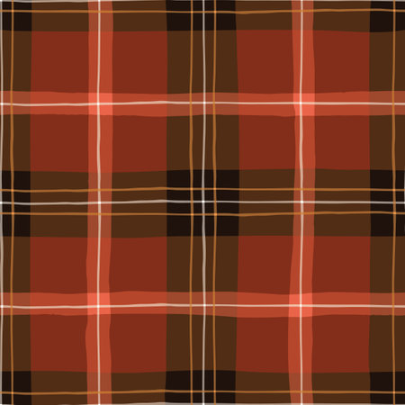 Festive Hand-Drawn Checked Vector Seamless Pattern. Classic Style with Watercolor Effect. Christmas Tartan Plaid.のイラスト素材