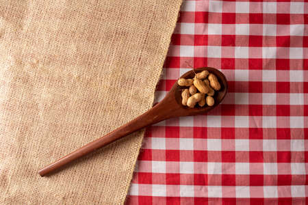 Table of Brazilian Festa Junina. Peanutの写真素材