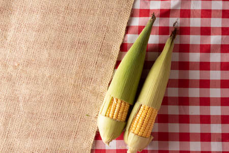 Table of Brazilian Festa Junina. cornの写真素材