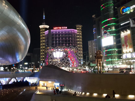 city street at nightのeditorial素材