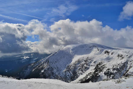 Beautiful sunny winter in Krkonose Mountains.
