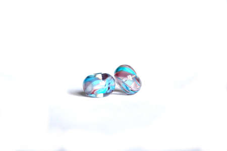 Beautiful Original Handmade Blue and Violet Lampwork Beads. Glass jewelry or decoration with...