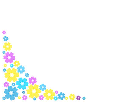 Simple Gentle Colorful Background Made of Blue, Yellow and Violet Flowers. Suitable for text insert. Vector Illustration Keywords:のイラスト素材
