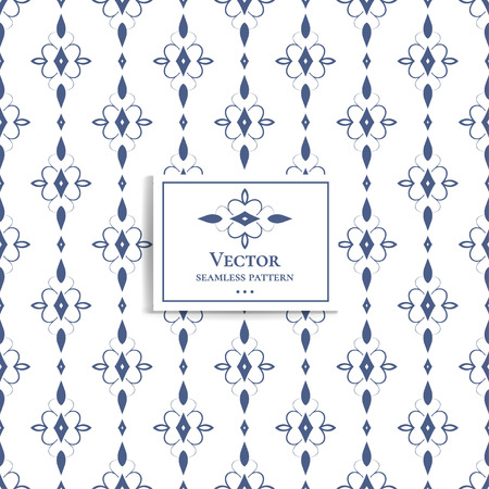 Beautiful blue and white, geometric seamless pattern. Ornament, minimal. Traditional, Ethnic, Arabic, Turkish, Indian motifs. Great for fabric and textile, wallpaper, packaging or any desired idea.のイラスト素材