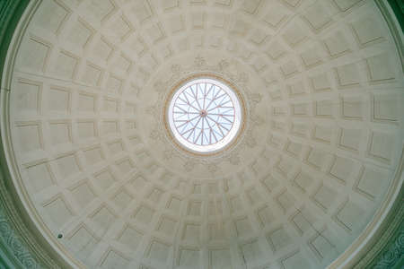 Rotunda ceiling Interior. Castle interior. Castle Kacina, Empire Chateau near Kutna Hora, Bohemia, Czech Republic, August 8, 2020のeditorial素材