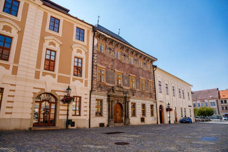 Exterior Frescoes of the historic house. Kutna Hora, Central Bohemian Region, Czech Republic, August...