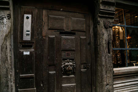 Old door on the streets of Rouen, Normandy, France, September 25, 2019のeditorial素材