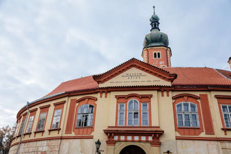 Old abandoned ruined baroque Libechov castle in sunny autumn day, Romantic chateau was heavily damaged after affected by flooding in 2002, Central Bohemia, Czech republic, November 14, 2020のeditorial素材