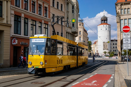 Goerlitz, Germany, 04 September 2021: gothic renaissance massive Thick Tower or Dicker Turm with...
