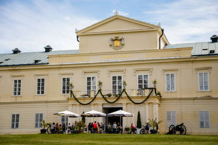 Lazne Kynzvart, West Bohemia, Czech Republic, 7 August 2021: Yellow and white Representative Chateau...