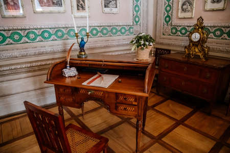 Litomysl, Czech Republic, 17 April 2022: castle chateau representative interior with baroque classic...