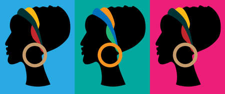 silhouette of african womanのイラスト素材