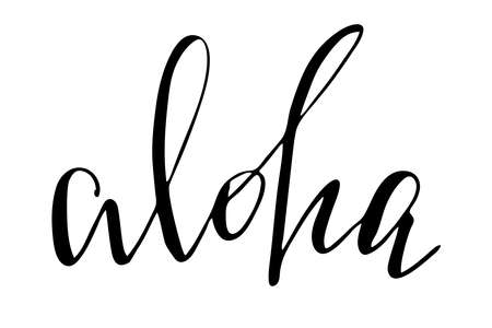 Aloha handwritten text vectorのイラスト素材
