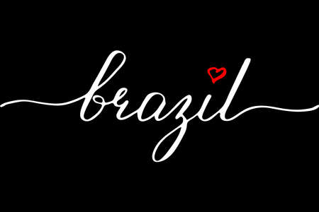Brazil handwritten text vector scriptのイラスト素材