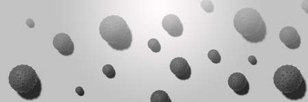 Bacteriological microorganism. virus cells on a gray background with copy space.