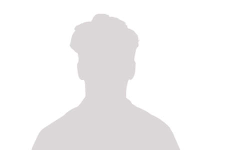 Silhouette of an adult young anonymous man on a white background.の写真素材