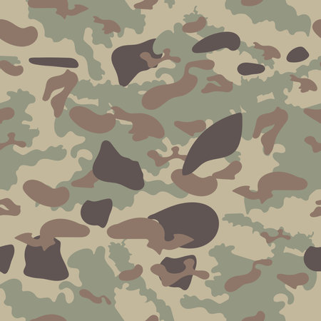 Camouflage seamless pattern. Trendy style camo, repeat print. Khaki texture.のイラスト素材
