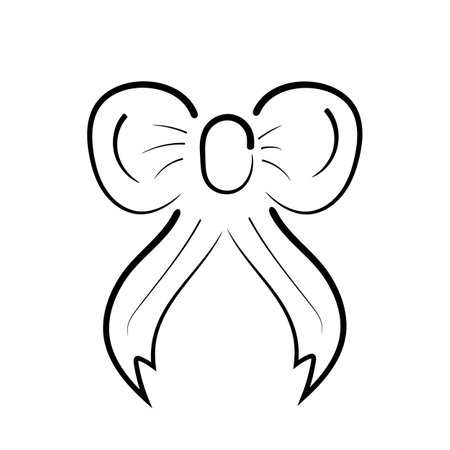 Vector hand drawn bow in doodle styleのイラスト素材