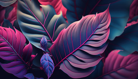 Abstract tropical leaves background. 3d rendering, 3d illustration.の素材