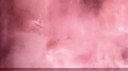 Pink cement wall and wood floor with copy space. abstract background.の素材