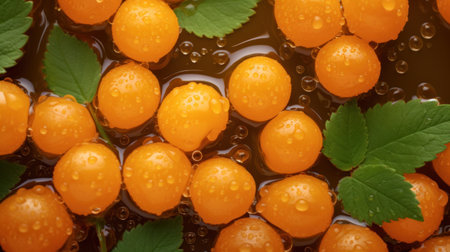 Cherries with water drops, close-up, macro shotの素材