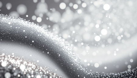 Silver glitter with bokeh light effect backgroundの素材