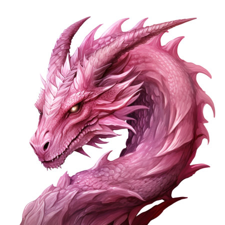 Dusty Rose Dragon with Fur Texture.の素材