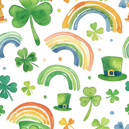 St. Patrick's Day Watercolor Patternの素材