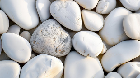Natural River Stones for Zen Garden Background. Smooth White Pebblesの素材