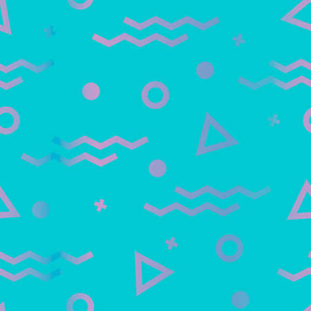 Vector illustration of seamless pattern in memphis styleのイラスト素材