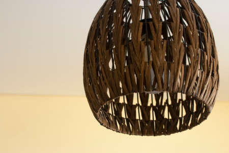Interior decorations. Lighting in the home. Brown Lampshade