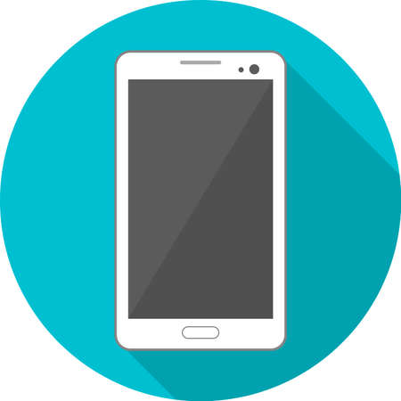 Vector icon mobile phone on a blue backgroundのイラスト素材