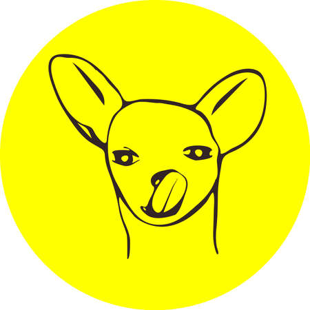 vector icon dog with his tongue hanging outのイラスト素材
