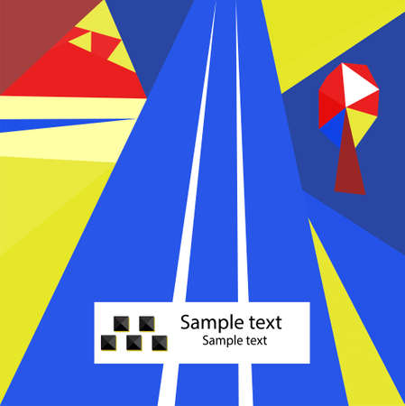 Template for taxi advertising in low poly.のイラスト素材