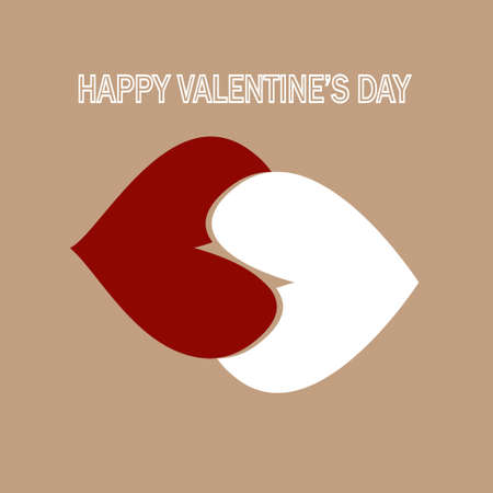 card with hearts kiss on Valentine's Dayのイラスト素材