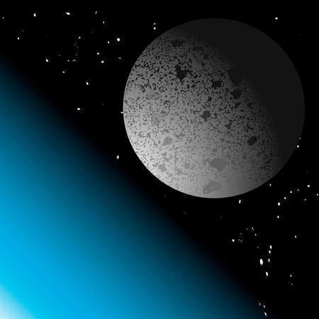 The moon illuminated through the Earths atmosphereのイラスト素材