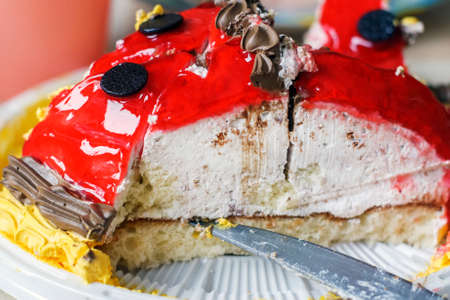 Delicious baby cake in the shape of ladybugの写真素材