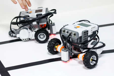 03.31.2018 Magnitogorsk, Russia: childrens education in robotics classesのeditorial素材