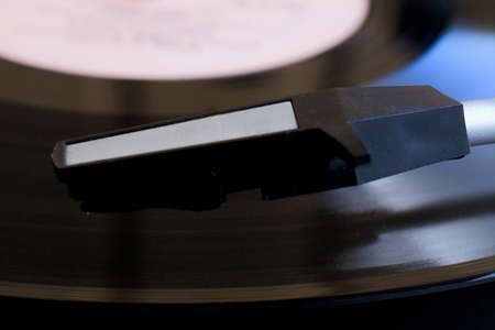 Vinyl record player. Retro musical evening