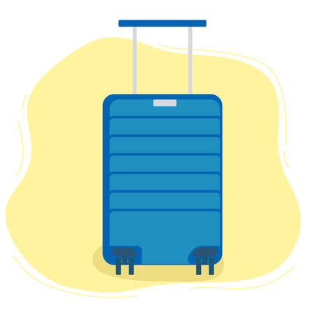 Large family blue travel bag on a yellow backgroundのイラスト素材